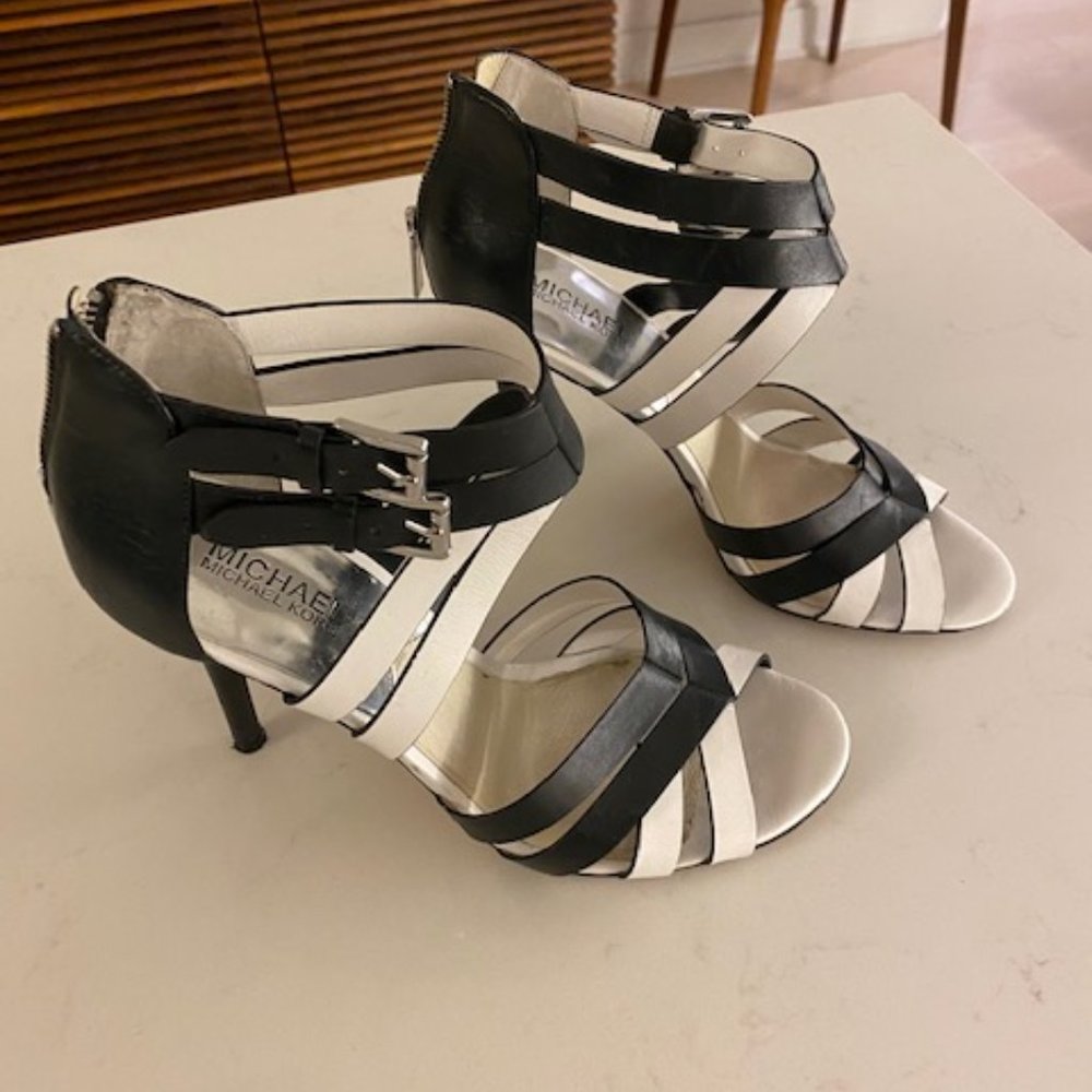 Michael Kors high heels / black and white heels